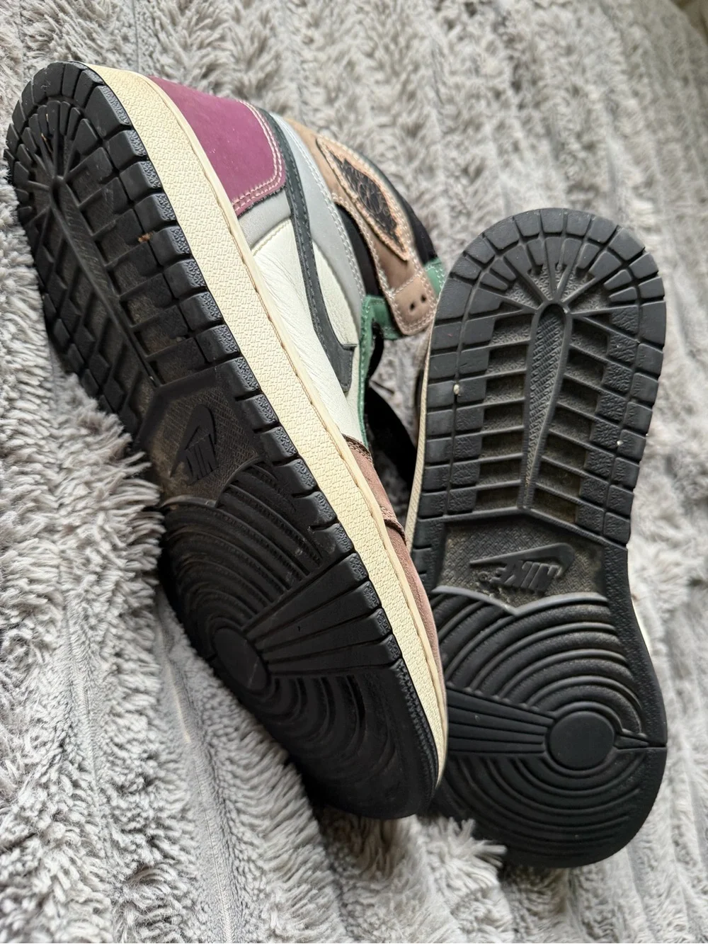 Nike High-Top Sneakers in Brown, Green, Cream & Black